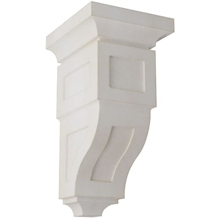 Ekena Millwork 6"W x 6 3/4"D x 12"H Large Reyes Wood Vintage Decor Corbel, Chalk Dust White CORWD06X06X12RYWH